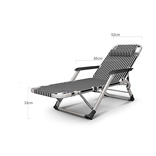 WYKDD A Portable Folding Lounge Chair Home Office Nap Bed Outdoor Beach Bed Heavy Duty Padded Recliner Breathable and Comfortable