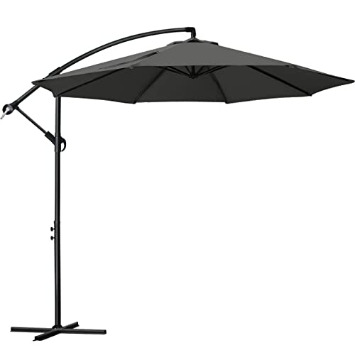 Sunnyglade 10Ft Outdoor Adjustable Offset Cantilever Hanging Patio Umbrella