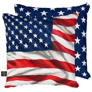 briarwood lane waving american flag decoratiev pillow patriotic incoor outdoor 17″ x 17″