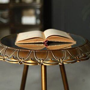 YDXNY Side Table Living Room Leisure Small Table Small Tea Table Round Iron Metal Lace Table (Size : 40x40x62cm)