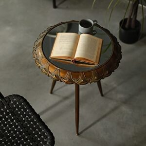 YDXNY Side Table Living Room Leisure Small Table Small Tea Table Round Iron Metal Lace Table (Size : 40x40x62cm)