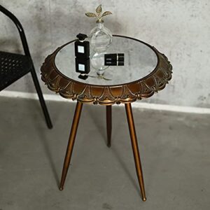 YDXNY Side Table Living Room Leisure Small Table Small Tea Table Round Iron Metal Lace Table (Size : 40x40x62cm)