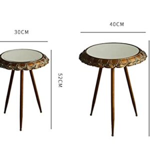 YDXNY Side Table Living Room Leisure Small Table Small Tea Table Round Iron Metal Lace Table (Size : 40x40x62cm)