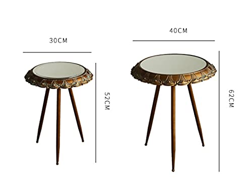 YDXNY Side Table Living Room Leisure Small Table Small Tea Table Round Iron Metal Lace Table (Size : 40x40x62cm)