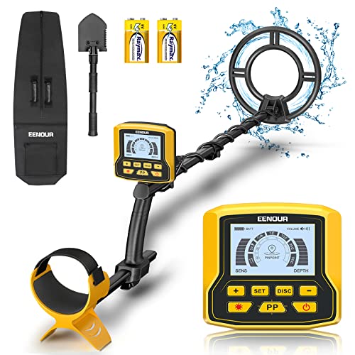 EENOUR Metal Detector for Adults Waterproof - Professional High Accuracy Metal Detectors with 5 Mode, 10" Coil, 10" Detection Depth, Larger LCD Display, Advanced DSP Chip for Treasure Hunting - GC1078