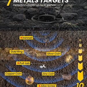 EENOUR Metal Detector for Adults Waterproof - Professional High Accuracy Metal Detectors with 5 Mode, 10" Coil, 10" Detection Depth, Larger LCD Display, Advanced DSP Chip for Treasure Hunting - GC1078