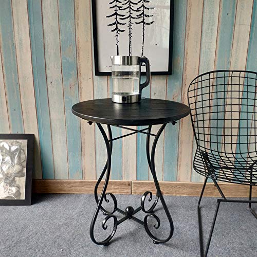 LIRUXUN Iron Small Round Table Sofa Side Table Minimalist Leisure Balcony Mini Coffee Table (Color : E)