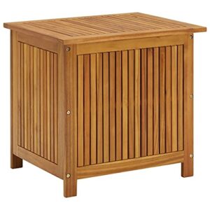 vidaxl solid acacia wood patio storage box wooden garden outdoor hallway entryway storage blanket pillow box furniture 23.6″x19.7″x22.8″