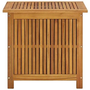 vidaXL Solid Acacia Wood Patio Storage Box Wooden Garden Outdoor Hallway Entryway Storage Blanket Pillow Box Furniture 23.6"x19.7"x22.8"