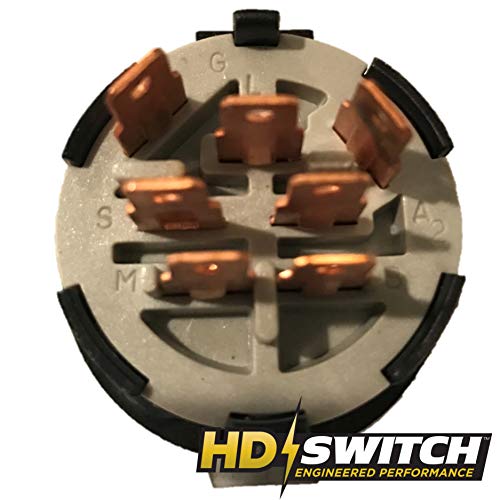 HD Switch Starter Ignition Switch Replaces John Deere X100 Series X300 X304 X310 X320 X324 X330 X340 X350 X354 X360 X370 X380 X384 X390 X500 X520 X530 X534 X540 w/1 Umbrella & 1 Steel Key & Carabiner