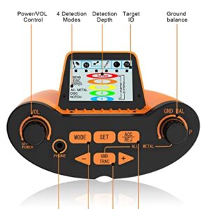 SUNPOW Metal Detector for Adults Professional Waterproof-Adjustable High Accuracy Beach Metal Detector with Ground Balance,All Metal & DISC & Notch & Pinpoint 4 Modes, 10" IP68 Coil, Advanced DSP Chip