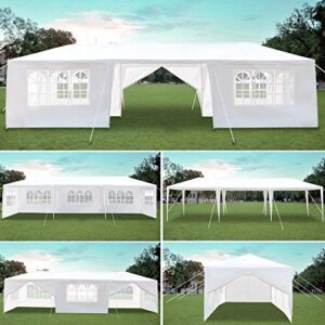 10’x30′ outdoor party wedding tent canopy waterproof camping gazebo, white outdoor gazebo canopy wedding party tent 8 removable walls (us shipping)