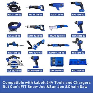 EMBRACESUN 6000mAh Battery Bank KB24A2 Li-ion Battery 24V Replacement for Kobalt 24V Max Battery KB624-03 KB524-03 KB424-03 KB224-03 KB124-03(Can't FIT Snow Joe &Sun Joe &Chain Saw)
