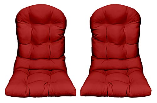 RSH Décor - Indoor/Outdoor Tufted Adirondack Chair Seat Cushion - Choose Color (2 Solid Red)