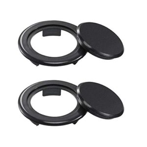 TUNAMAQU 2" Umbrella Hole Ring Plug Set, Table hole cover, for Tempered Glass Outdoors Patio Table (Pack of 2, Black) …