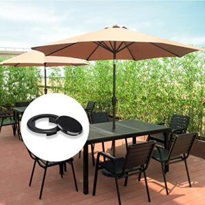 TUNAMAQU 2" Umbrella Hole Ring Plug Set, Table hole cover, for Tempered Glass Outdoors Patio Table (Pack of 2, Black) …