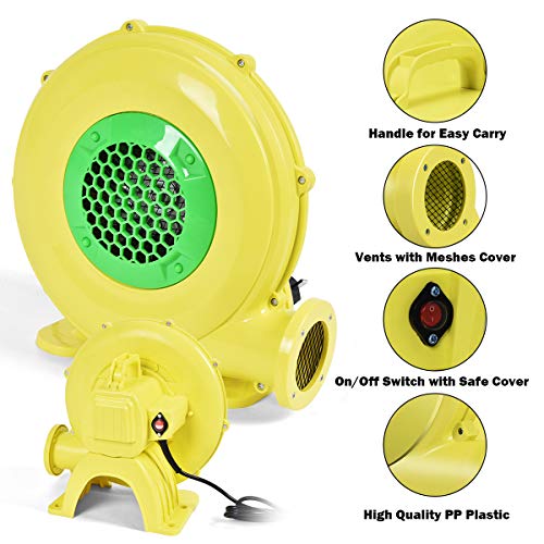 GOFLAME Air Blower for Inflatables, Portable and Powerful Electric Air Blower Fan, 0.6 HP Bounce House Blower for Jump Slides, Bouncy Castles, 480W