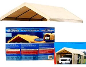 costco heavy duty roof cover top replacement for carport canopy shelter canvas 10′ x 20′ feet waterproof/uv-resistant (cover only, frame not included) car port