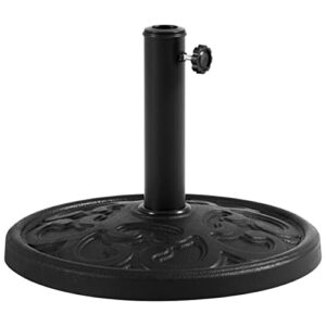 topeakmart 22lbs umbrella base stand heavy duty outdoor patio resin umbrella stand for deck, garden, lawn – black