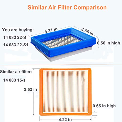 HEYZLASS 2 Pack XT650 Air Filter with Metal Protection, Compatible with Kohler XT675 Engine 14-083-22-S 14-083-22-S1 Lawnboy Toro Lawn Mower Air Filter