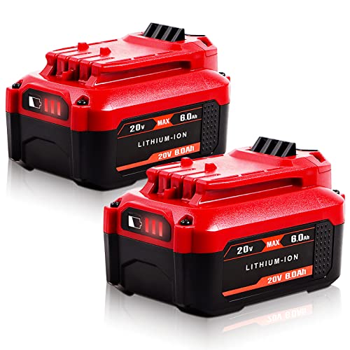 TenHutt 【Upgrade】 2Pack 20V 6.0Ah Replacement Battery for Craftsman V20 Lithium Ion Battery for CMCB205 CMCB204 CMCB206 CMCB202 CMCB201 20V Cordless Power Tools Craftsman 20V Battery