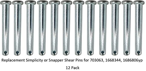 dawnow Replace 703063 1668344 1686806yp Fits Most Newer Snapper & John Deere snowthrowers Shear pin Kit (12 Pack)