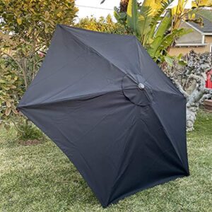 BELLRINO Replacement * BLACK * Umbrella Canopy for 9 ft 6 Ribs (Canopy Only) (BLACK-96)