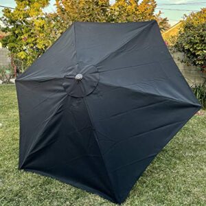 BELLRINO Replacement * BLACK * Umbrella Canopy for 9 ft 6 Ribs (Canopy Only) (BLACK-96)