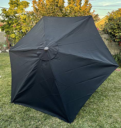 BELLRINO Replacement * BLACK * Umbrella Canopy for 9 ft 6 Ribs (Canopy Only) (BLACK-96)