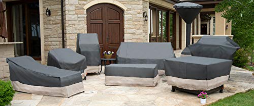 MODERN LEISURE 3018 Renaissance Ultralite Outdoor Chaise Lounge Water Resistant (65 W x 28 D x 29 H inches) Patio Furniture Cover, Gray and Atmosphere