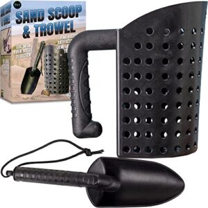 island genius sand scoop and shovel digging tools for metal detecting, beach shelling, sand sifter