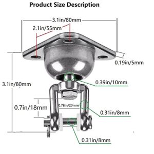 Dakzhou Porch Swing Suspension Kit Hardware, 360° Rotation +30° Hanger and Stainless Steel Springs, 1000 LB Patio Swing Suspension Kit, Sandbag Hanging Chair Hammock