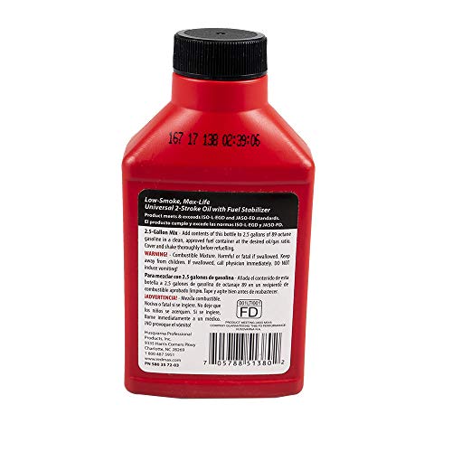 RedMax 580357203 OEM MaxLife 2-Cycle Oil 6.4oz 50:1 2.5 Gallon Mix, Case of 48