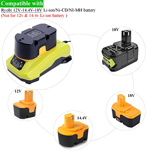 Lasica Compatible with Ryobi P117 One+ Battery Charger, Replacement for Ryobi 12V-18V ONE+ Plus Cordless Power Tool Battery Charger