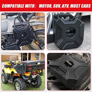 5L Emergency Backup Gas Can 1.3 Gallon Petrol Diesel Storage Gas Tank Fuel Container with lock & key Black Compatible With Motorcycle SUV ATV Most Cars Yacht