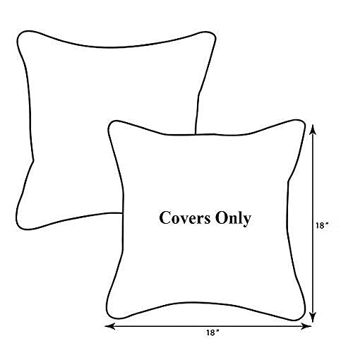 Pcinfuns Set of 2 Patio Indoor/Outdoor All Weather Decorative Throw Pillow Cover Cushion Case for Replacement 18" x 18" (Green and Grey)