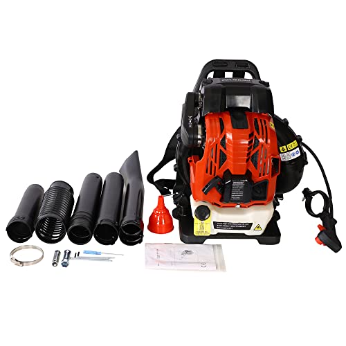 Voohek Backpack Leaf Blower, Gas-Powered, 76cc 4-Cycle Engine, Gasoline Blower, 750CFM, Red (YC109)