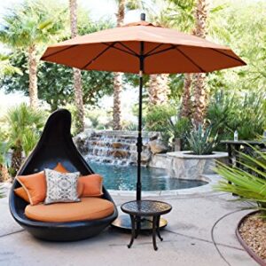 California Umbrella GSCUF908705-F09 9' Round Aluminum Pole Fiberglass Rib Market Patio Umbrella, Black, Navy Blue