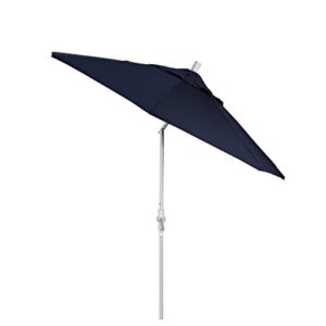 California Umbrella GSCUF908705-F09 9' Round Aluminum Pole Fiberglass Rib Market Patio Umbrella, Black, Navy Blue