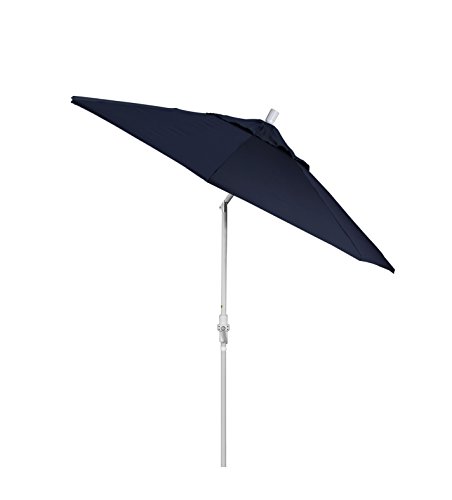 California Umbrella GSCUF908705-F09 9' Round Aluminum Pole Fiberglass Rib Market Patio Umbrella, Black, Navy Blue
