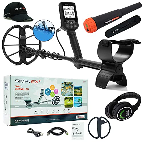 Nokta Makro Simplex+ WHP Waterproof Detector with 11" Coil & Wireless Headphones, and Pinpointer