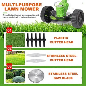 Cordless Grass Trimmer Weed Wacker: 24V Power Grass Trimmer Lawn Edger with 2.0Ah Li-Ion Battery, Adjustable Height Weed Eater Tool for Garden and Yard