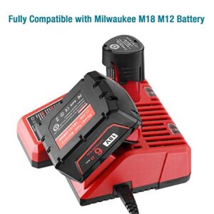 Upgraded 6.0Ah 18V Replacement Battery - Compatible with Milwaukee M 18 48-11-1852 18V Lithium XC Cordless Power Tools & Charger for Milwaukee M12 M14 M 18 Li-ion Battery