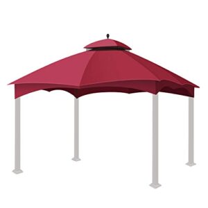 Flexzion 10x12 Canopy Replacement Top - Gazebo Cover for Lowe's Home Depot Allen and Roth Gazebo Replacement Parts - UV UPF 50+ Cover for Canopies, Garden, Patio, Yard Tent, Red
