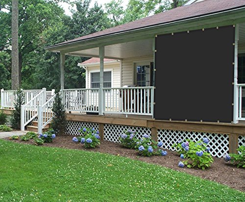 Shatex Privacy Screen Sun Shades Outdoor 10x12ft Taped Edge with Grommets Sun-Block Mesh Shade for Pergola,Awning,Patio,Window Cover, Black