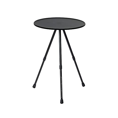 LOOVIU Folding Outdoor Side Tables, Weather Resistant Patio Side Table, Small Round Outdoor End Table for Porch Yard Balcony Deck Lawn, Black,FGP