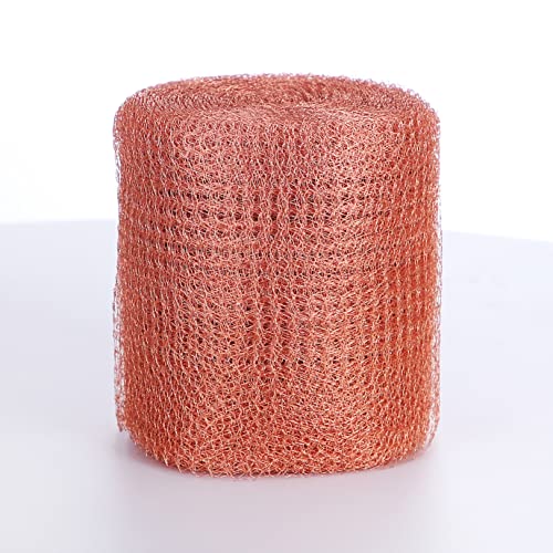 SOTEE Copper Mesh - 4" x 45 Feet, Ideal for Distilling, Double Layer Copper Mesh Fill Fabric DIY Kit, Perfect Hole Filler, Pure 100% Copper Roll
