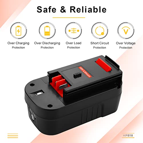 【Upgraded to 4000mAh】 2Pack HPB18 Battery Compatible with Black and Decker 18V Battery Ni-Mh HPB18-OPE FSB18 Tools 244760-00 A1718 FS18FL FSB18 Firestorm Cordless Power