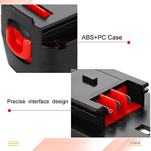 【Upgraded to 4000mAh】 2Pack HPB18 Battery Compatible with Black and Decker 18V Battery Ni-Mh HPB18-OPE FSB18 Tools 244760-00 A1718 FS18FL FSB18 Firestorm Cordless Power