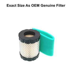 MOWFILL 2 Pack 798897 794935 Air Cleaner Cartridge Filter with 593217 Pre Filter Replace for Briggs Stratton 653412, 592496 Fits 44M977 44P977 44Q977 49L977 49M977 Lawn Mower Air Filter